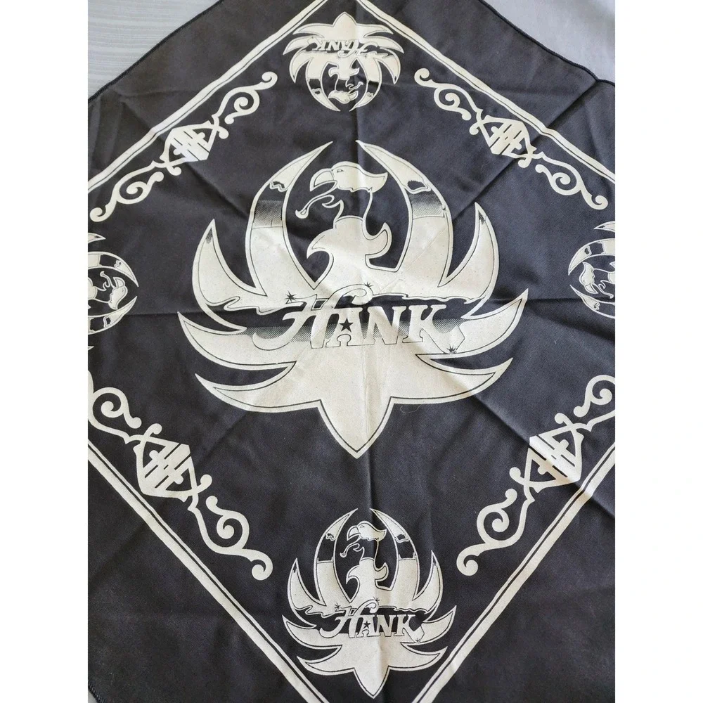 Vintage 1988 Hank Williams Jr Bandana Black Bocephus Eagle Logo Screen Play 80s
